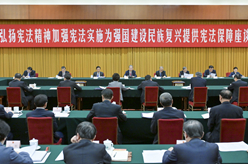 趙樂際出席“弘揚憲法精神，加強憲法實施，為強國建設、民族復興提供憲法保障”座談會并講話