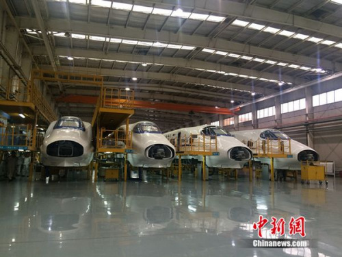 中車(chē)青島四方機(jī)車(chē)車(chē)輛股份有限公司廠房。中新網(wǎng) 邱宇 攝