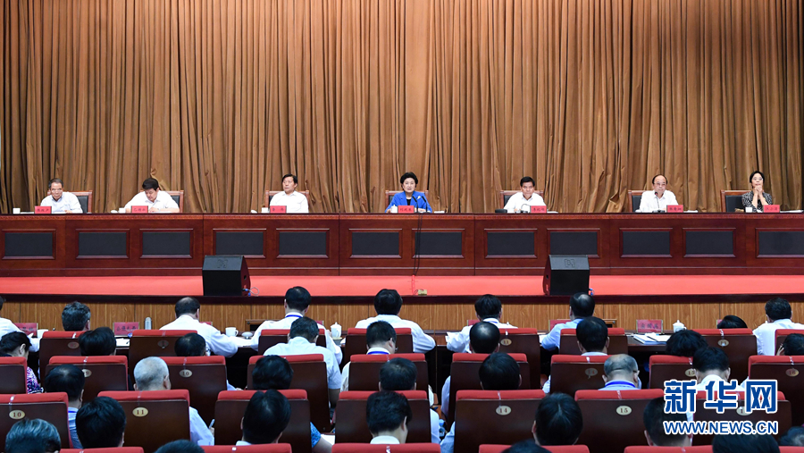 6月25日，全國民族團結進步創(chuàng)建經(jīng)驗交流現(xiàn)場會在內蒙古興安盟召開，中共中央政治局委員、國務院副總理劉延東出席會議并講話。 新華社記者 陳曄華 攝
