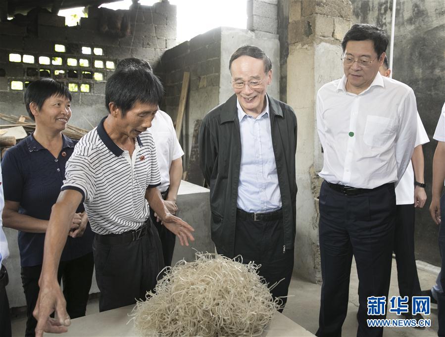 9月3日至5日，中共中央政治局常委、中央紀(jì)委書記、中央巡視工作領(lǐng)導(dǎo)小組組長王岐山在湖南省調(diào)研并主持召開巡察工作座談會。這是9月4日，王岐山在瀏陽市官橋鎮(zhèn)石灰嘴村貧困戶家中了解脫貧情況。新華社記者 王曄 攝

