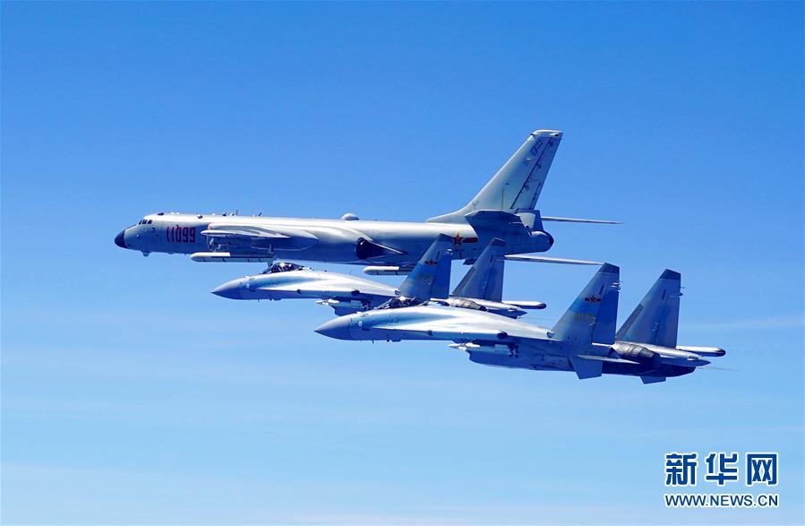 (圖文互動(dòng))(1)人民空軍多型戰(zhàn)機(jī)雙向繞飛臺(tái)島巡航