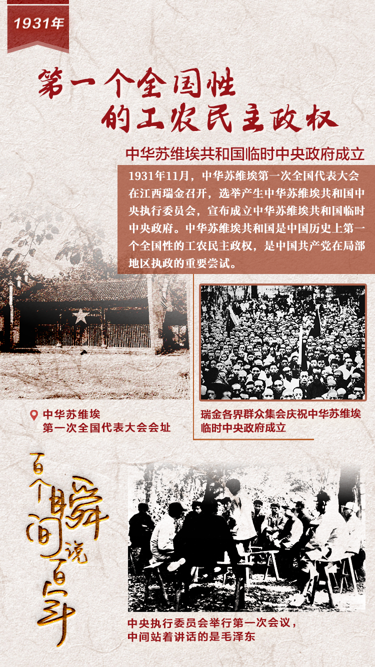 1931，第一個(gè)全國性的工農(nóng)民主政權(quán)