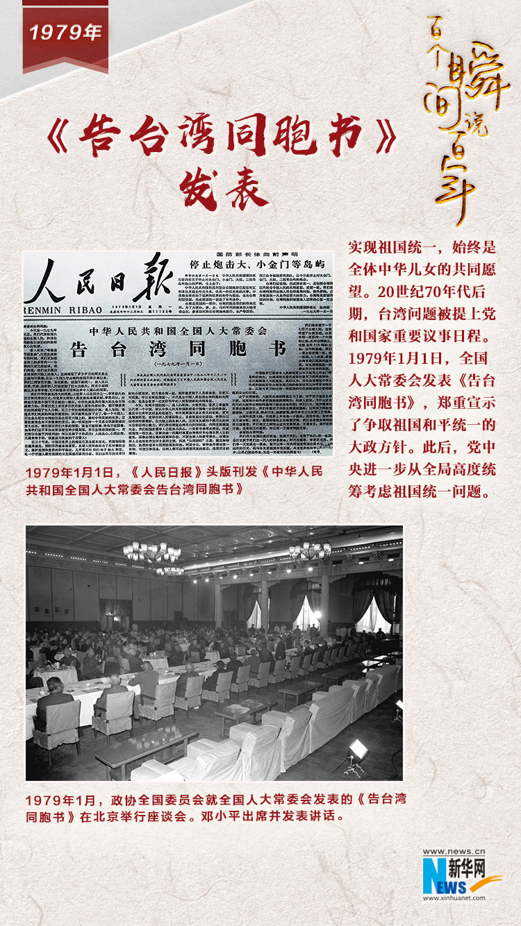 1979，《告臺灣同胞書》發(fā)表