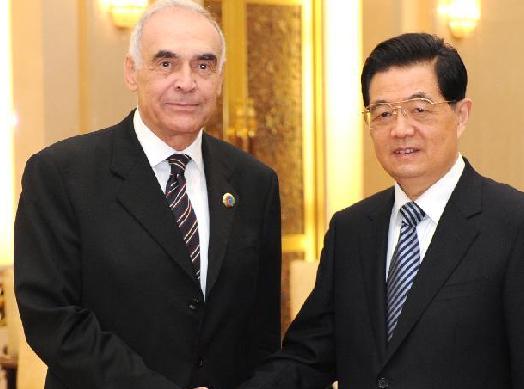 胡錦濤會見埃及總統(tǒng)特使、外長阿姆魯