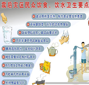 震后災(zāi)區(qū)民眾飲食、飲水衛(wèi)生要點(diǎn)