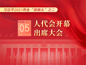 習近平2021兩會“微鏡頭”之二：3月5日 人代會開幕，出席大會