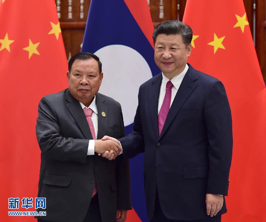 9月2日，國家主席習(xí)近平在杭州會(huì)見老撾國家主席本揚(yáng)。新華社記者張鐸攝